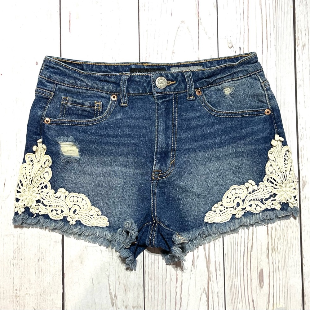 Aeropostale Denim Shorts with Lace Trim Size 4